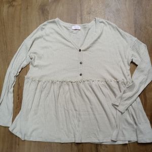 Long slewve waffle top new w/o tags